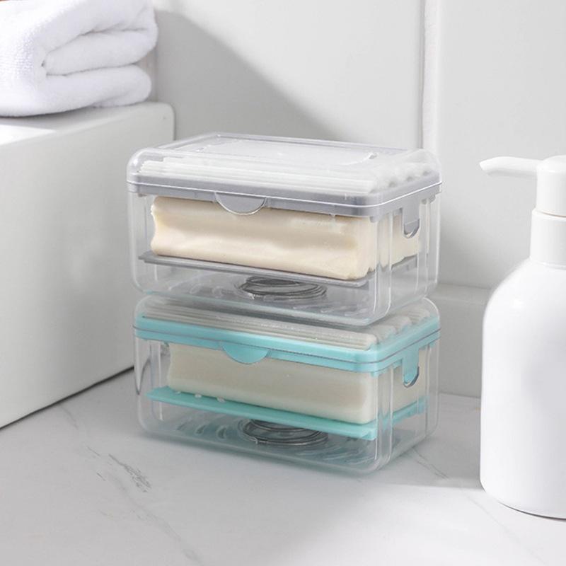 Light Luxury Multifunctional Soap Dish with Built-in Foaming Feature and Draining Storage.