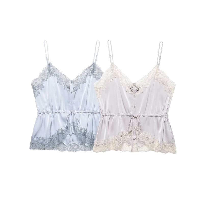 2026 Summer Sexy V-Neck Lace Camisole for Women - Waist-Cinching, Versatile Design