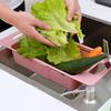 Sink Colander Strainer Basket Household Plastic Stretchable Bowl Drain Storage Rack for Kitchen Pink