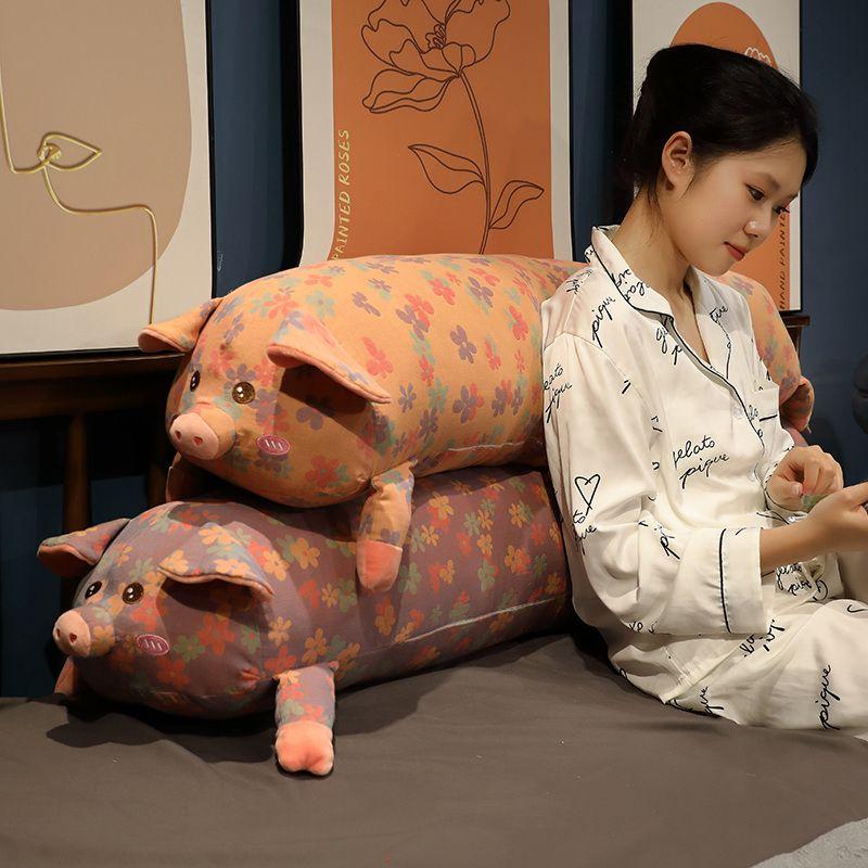 Cute Pig Cartoon Three-layer Yarn Toys Stuffed Soft Sleeping Long Pillow Nice Bed Pillow Cushion Kids Birthday Gift 90-150cm
