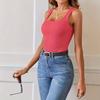 European & American 2026 Women's Retro Square Neck Ribbed Slim-Fit Summer Tank Top