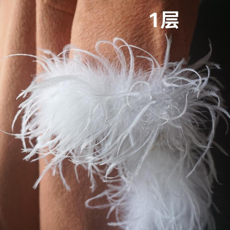 

One Layer Of Ostrich Hair Top Strips, Colored Feather Strips, Catwalk Latin Dance Clothing Diy Designer Decorative Accessories