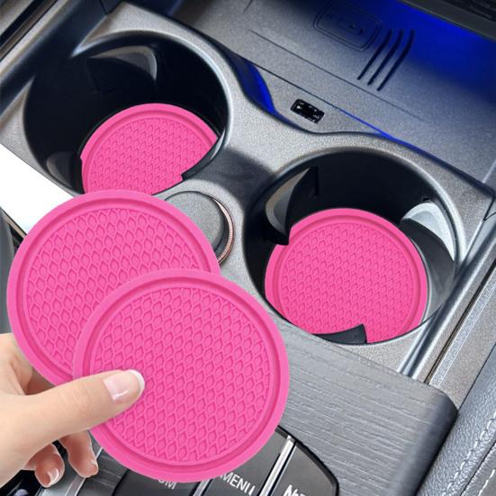 2 Stück Auto-Becherhalter PVC Anti-Rutsch Wabenmuster Auto-Innenraum-Organizer Flaschen Handys Schlüssel Bequemes Fahren Autozubehör