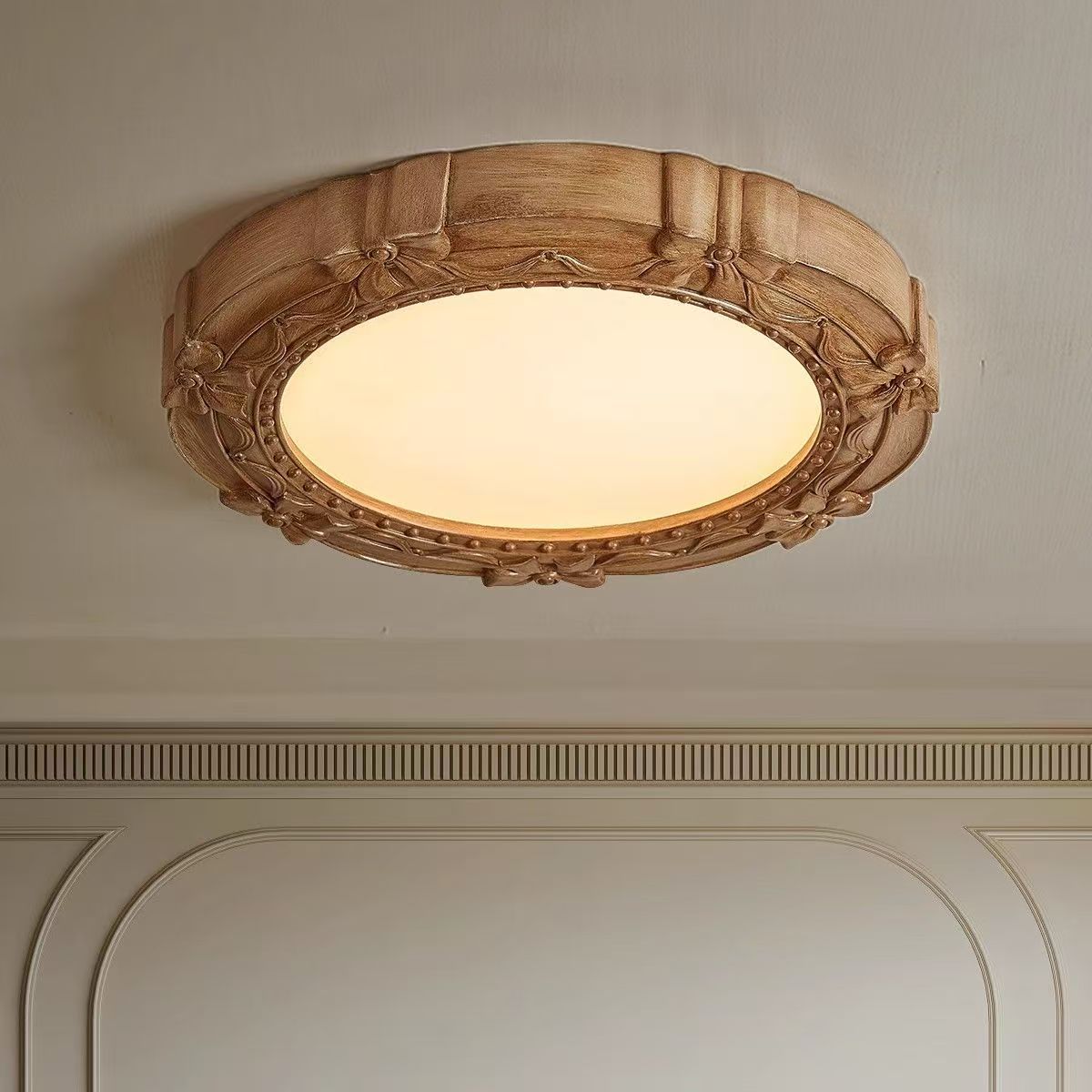 

Ретро потолочный светильник гипсовый рельеф арт балкон спальня свет современный минималистичный подвесной светильник коричневый