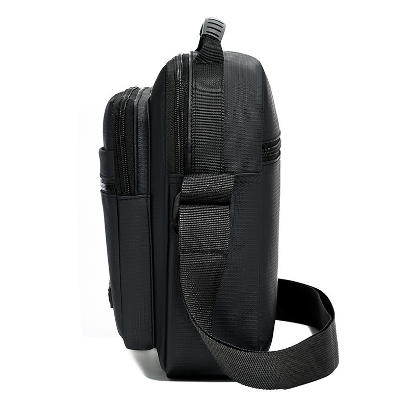 Contemporary Men's Handbag - Refined Oxford Shoulder Bag with Organizational Pockets