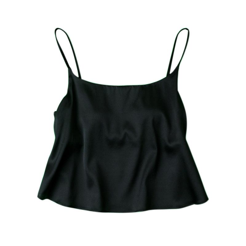 16mm Encrypted Mulberry Silk Satin Camisole with Built-in Bra