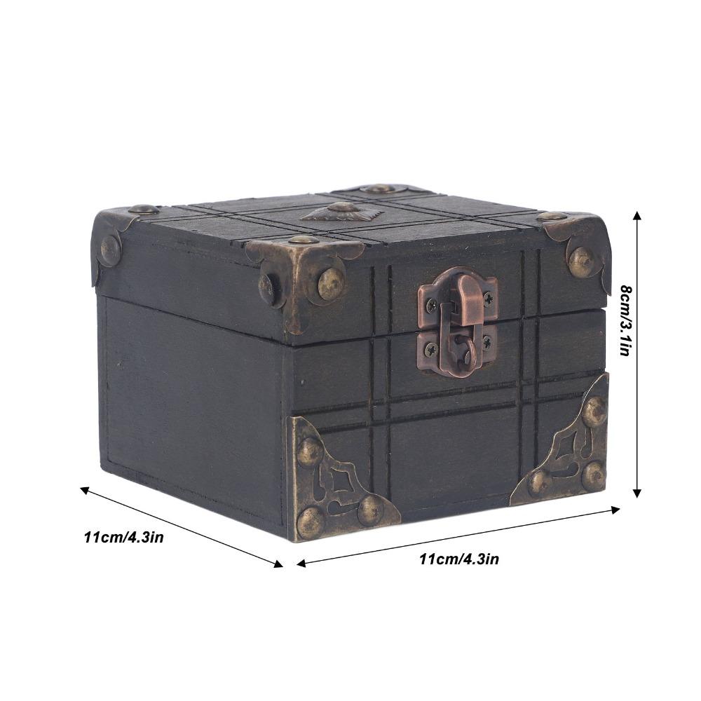 Wooden Vintage Wooden Box With Lock Handmade Treasure Chest Case Secure Elegant Vintage Wooden Treasure Box Home Display