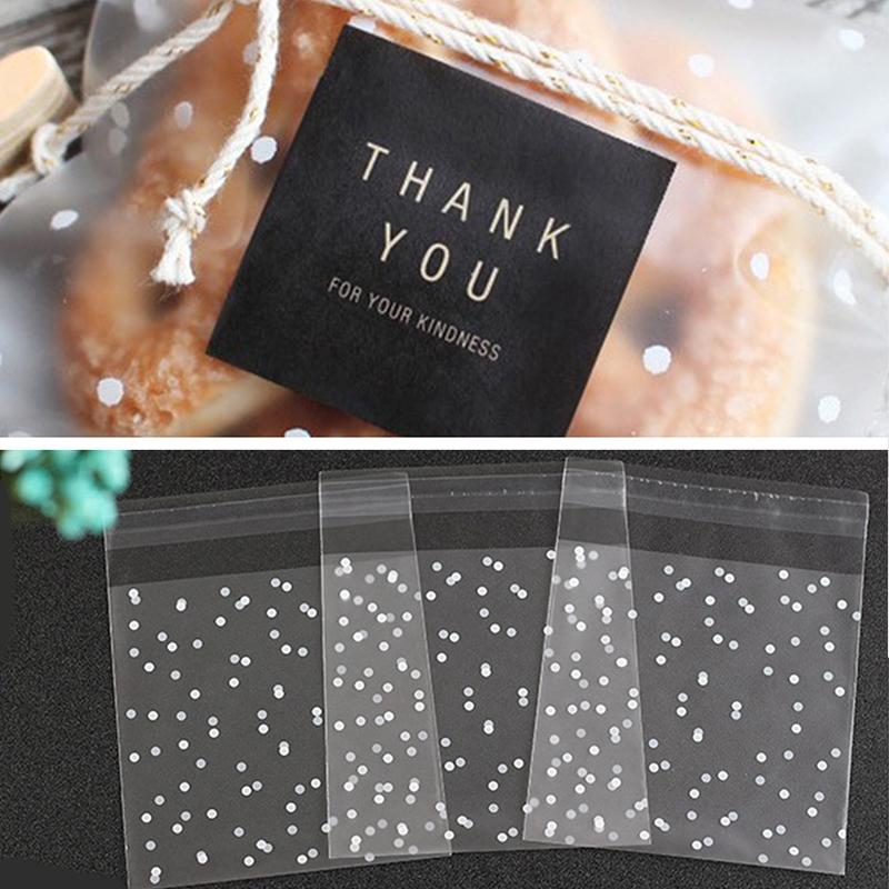 100Pcs/Set Gift Biscuits Bag Packaging Bread Baking Candy Cookies Package Bag