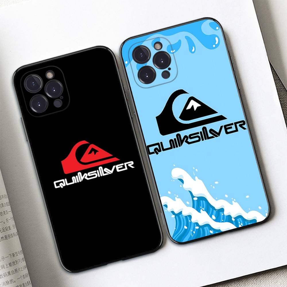 Q-QuiksilverS LOGO Phone Case For IPhone 17 16 15 14 13 12 11 Pro Max Plus Mini Soft Black Cover