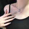 Niche Design Cold Wind Moonstone Personality Simple Fashion Necklace Gemstone French Collarbone Chain Female Tide Han