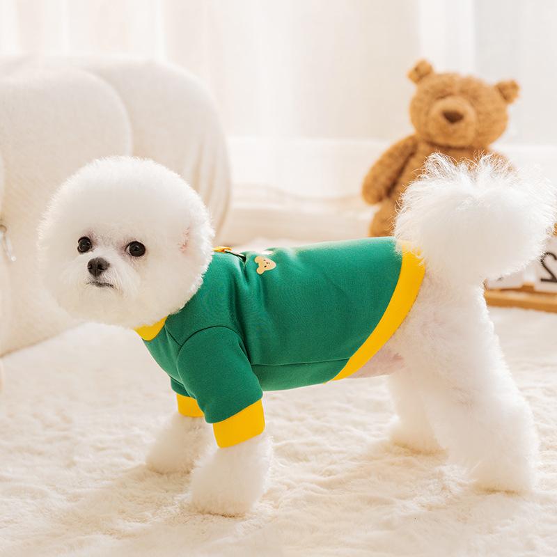 Autumn and Winter Thin Velvet Small Puppy Warm Puppy Dog Teddy Bear Bipeg Cat Cat Sweater Pet Clothes