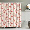 Modern Floral Fruit Print Shower Curtain Waterproof Bathroom Decorative Liner Red Apple Design (230x185cm)