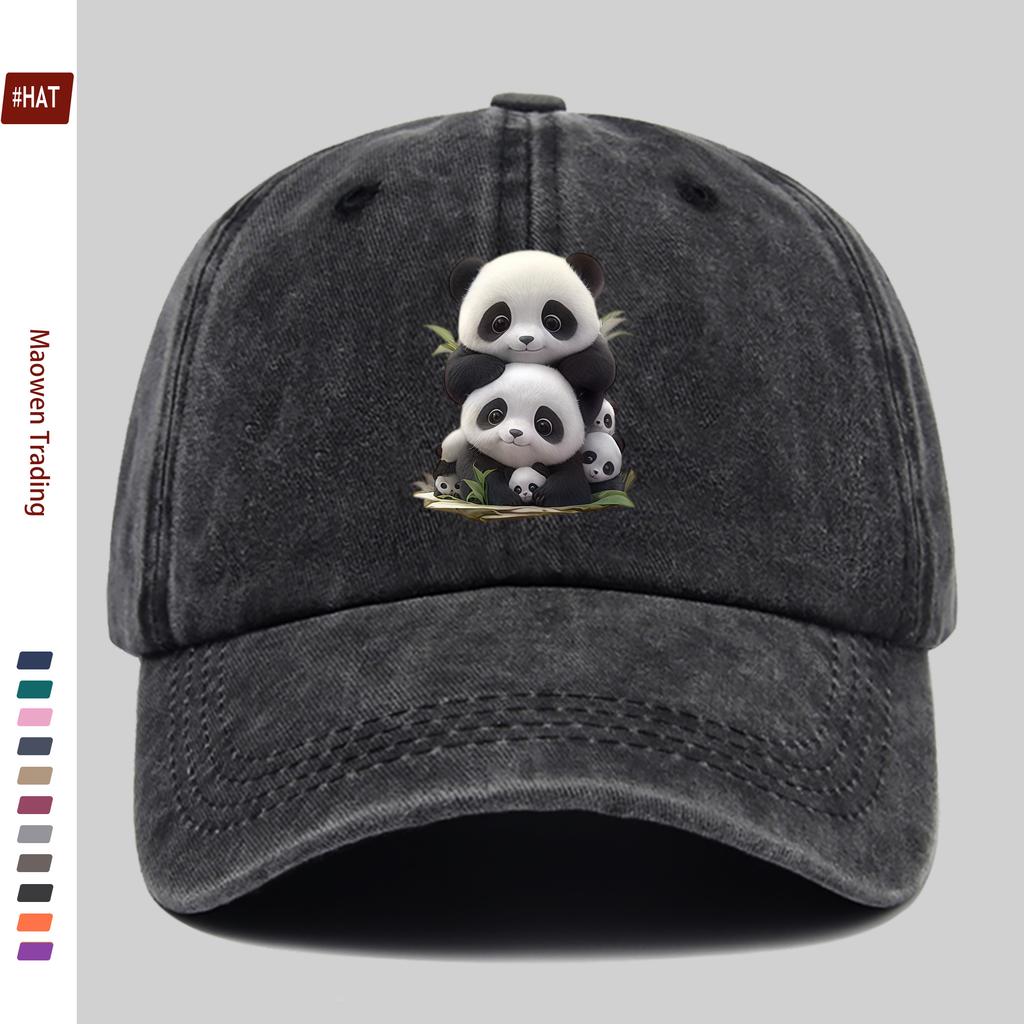 pc Cute Panda Print Baseball Cap Fashionable Trendy Design Sun Hat Truck Driver Decor Hat Adjustable Strap Papa Cap Street