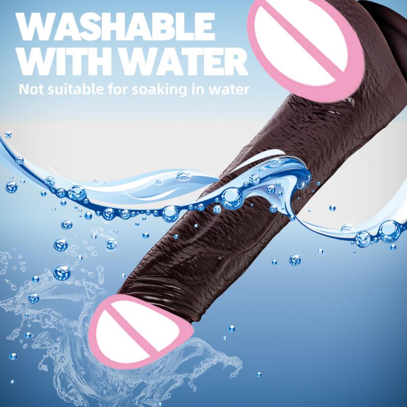 Realistický dildo vibrátor pro ženy Sexuální hračky Hřející Velký penis Dálkové ovládání Penis Teleskopické vibrátory Anální Ženský stimulátor 18