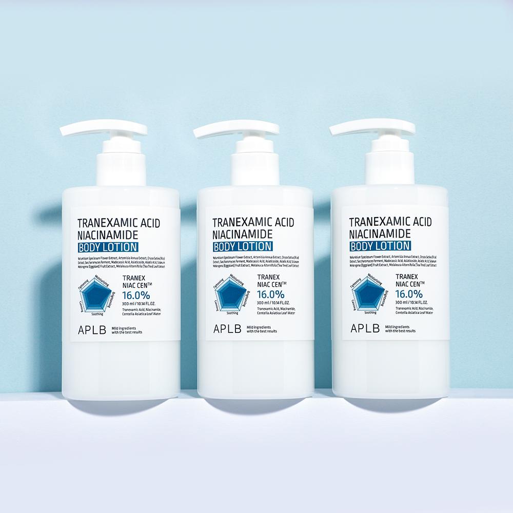 APLB Trenexamová kyselina Niacinamid Tělové mléko 300 ml - Rozjasňující hydratační, Korejské