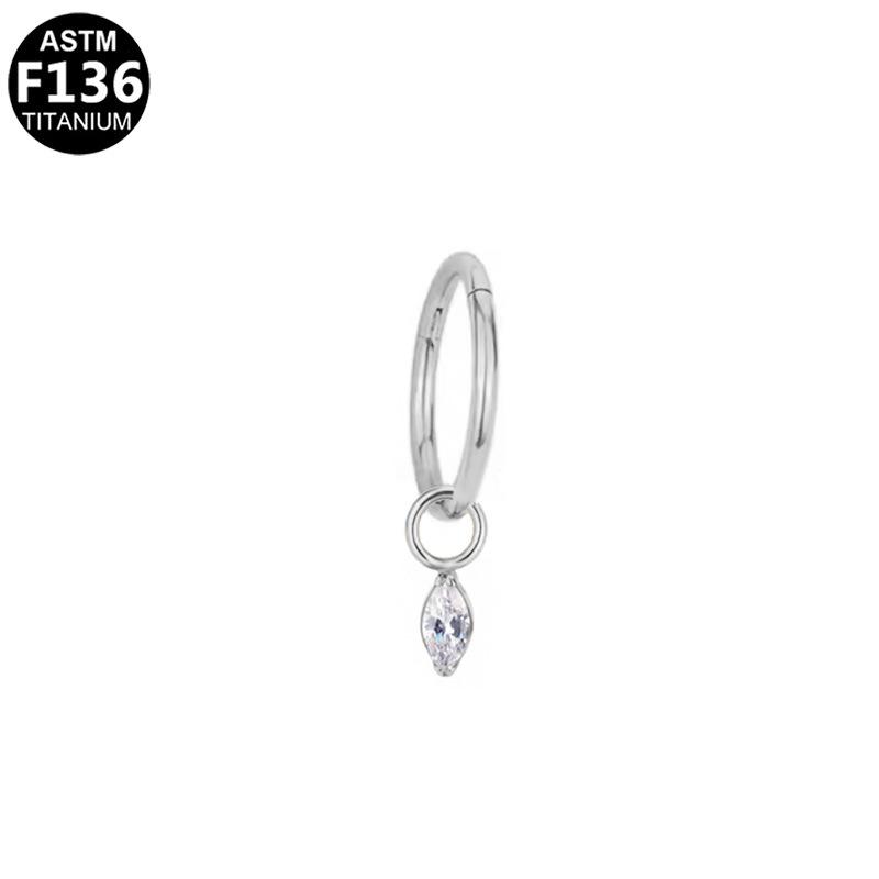 G23 Titanium Zirconia Pendant Earrings - Versatile European & American Style Piercing Jewelry