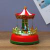 LED Lighted Music Box Battery Operated Musical Merry-Go-Round Sky Wheel Resin Ornament Carousel Horse Whirligig Toy
