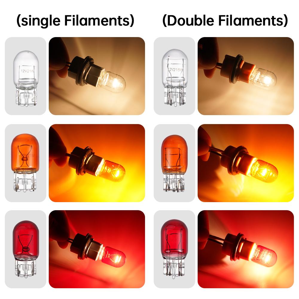 1pcs T20 7440/7443 Signal Light 12V21W Clear Glass DRL Daytime Running Lights Turn Stop Signal Brake Tail Light Bulbs