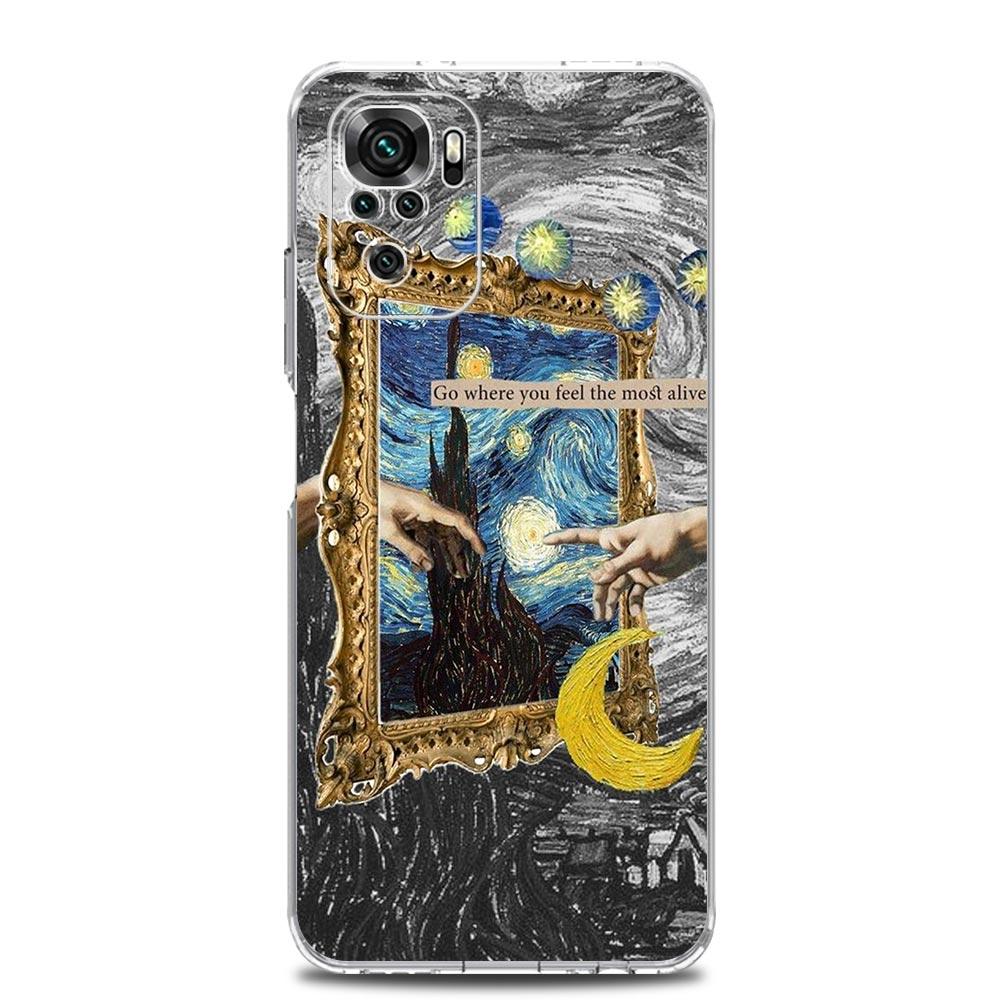 

Чехол для телефона Xiaomi Redmi Note 13 12 5G 9S 9 8 10 11 Pro Plus 4G 9T 13C 12C10C 9C 9A 7 прозрачный чехол Звездное небо Ван Гог арт Redmi Note 13 Pro 4G