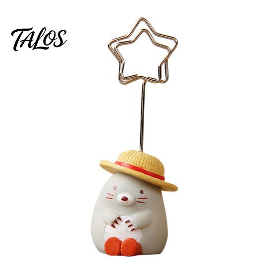 Durable Memo Clip Desktop Stand, Cartoon Animal Message Note Holder, Cute Resin Base Photo Healing Atmosphere Decor Display Clip, Table Number