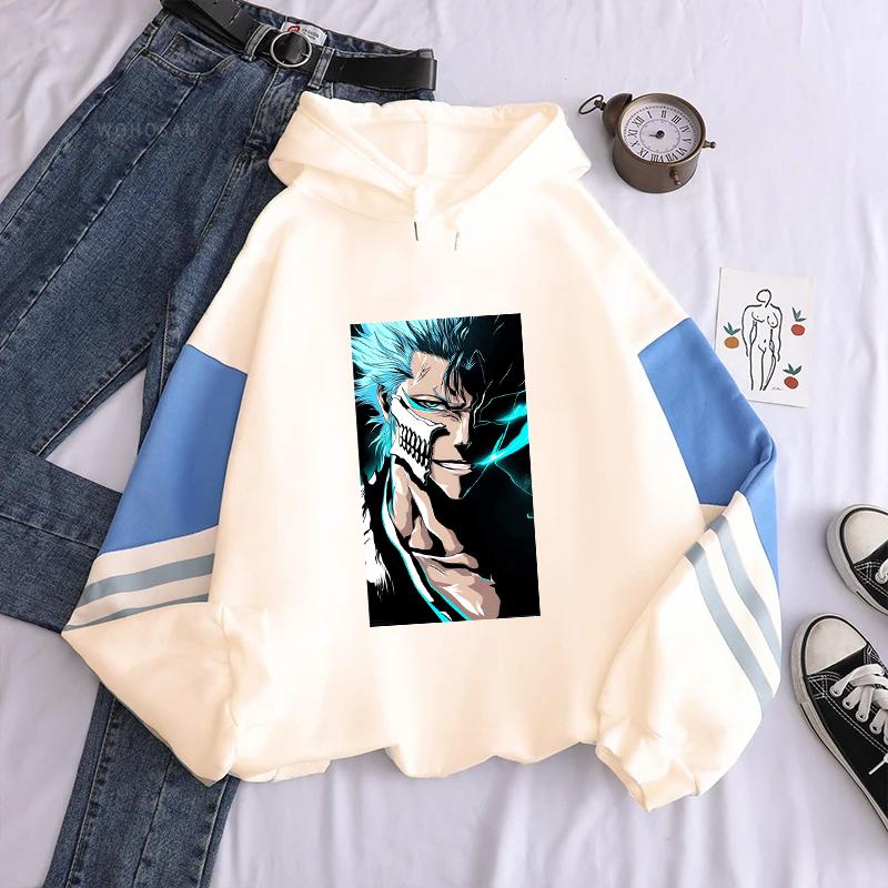 Anime BLEACH Grimmjow Jaegerjaques Hoodie Harajuku Sweatshirt Men Women Streetwear Long Sleeve Fleece Casual Hooded Pullover Top XS бежевый