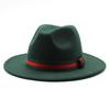 Fall Winter Fedora Hat For Men Women With Leopard Print Wool Felt Wide Brim Sun Protection