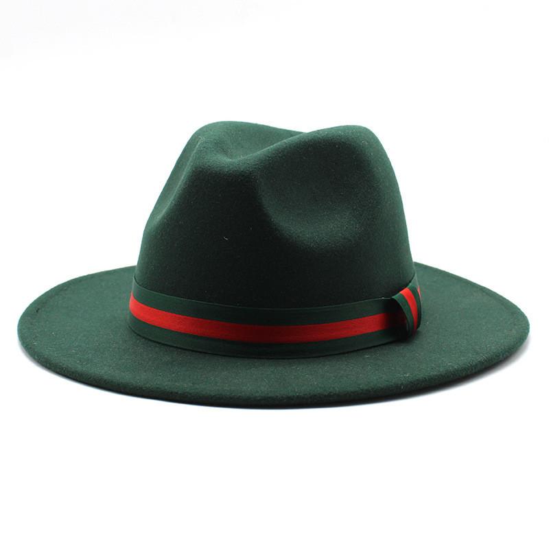 Fall Winter Fedora Hat For Men Women With Leopard Print Wool Felt Wide Brim Sun Protection