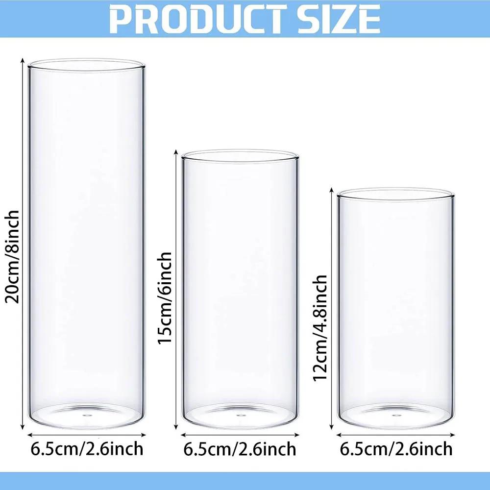 Clear Floating Candle Vases Bulk Glass Cylinder Vases Centerpieces Hurricane Candle Holders for Wedding Party Home Table Decor