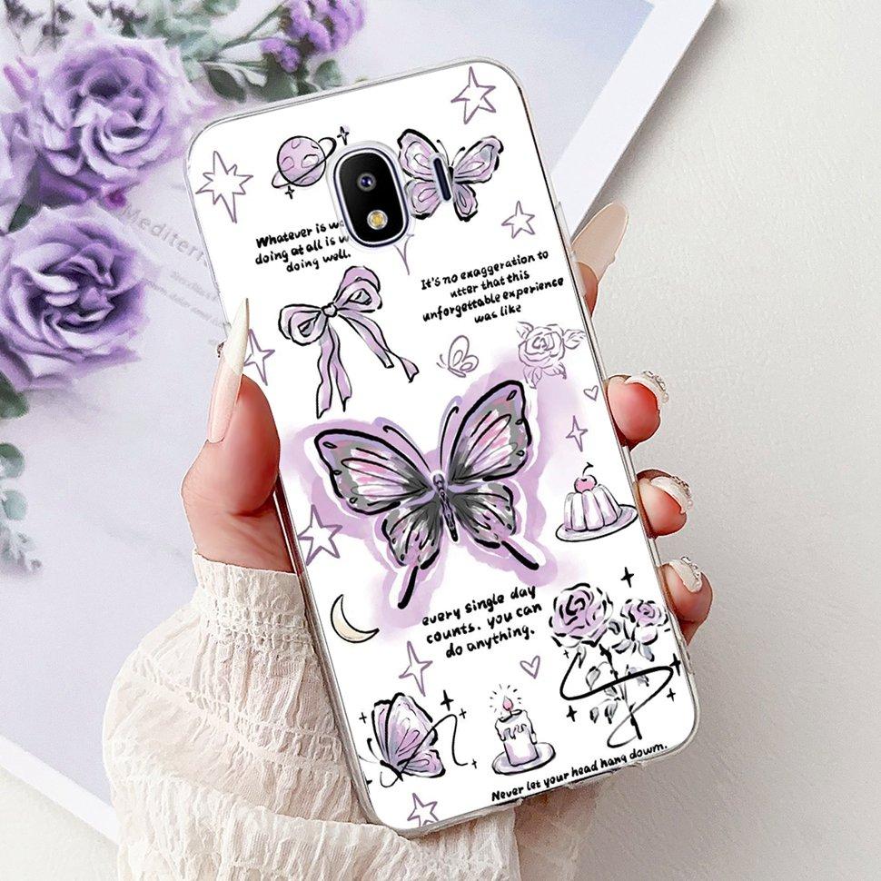 For Galaxy J4 2018 Case SM-J400F Fashion Painted Cover Soft Silicone Phone Case For Samsung Galaxy J4 2018 Fundas Capa Bags