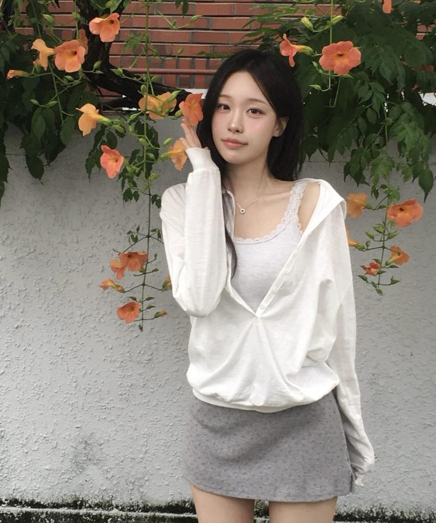 Seuteulaipeumagalin Summer Sleeve Open Button Loose Collar T-Shirt Ivory