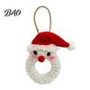 Indoor Xmas Window Decorations Handmade Pipe Cleaner Christmas Ornament, Finished Chenille Stems Wreath Crafts Charming Gift Packaging with Pinecones
