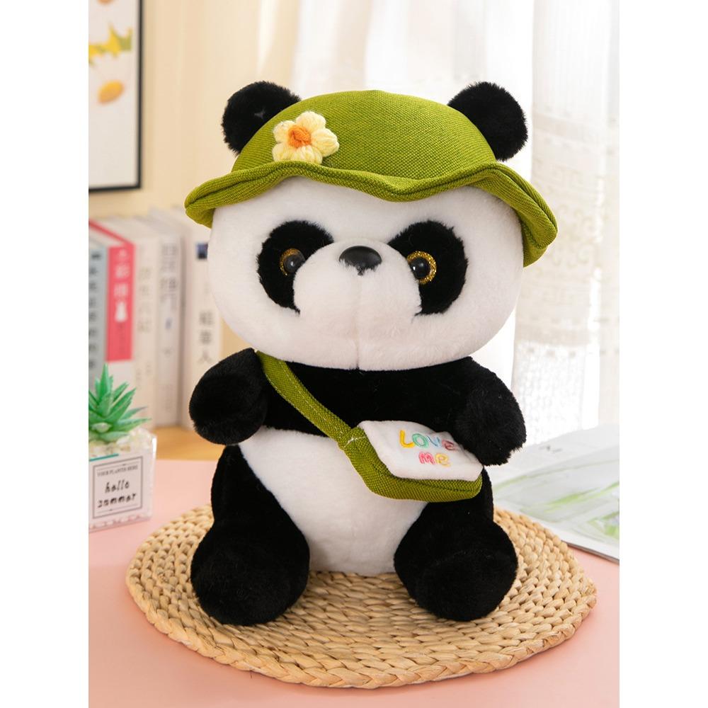 New Satchel Panda Doll Plush Toy Kids Birthday Doll Gift Cute Panda Ragdoll