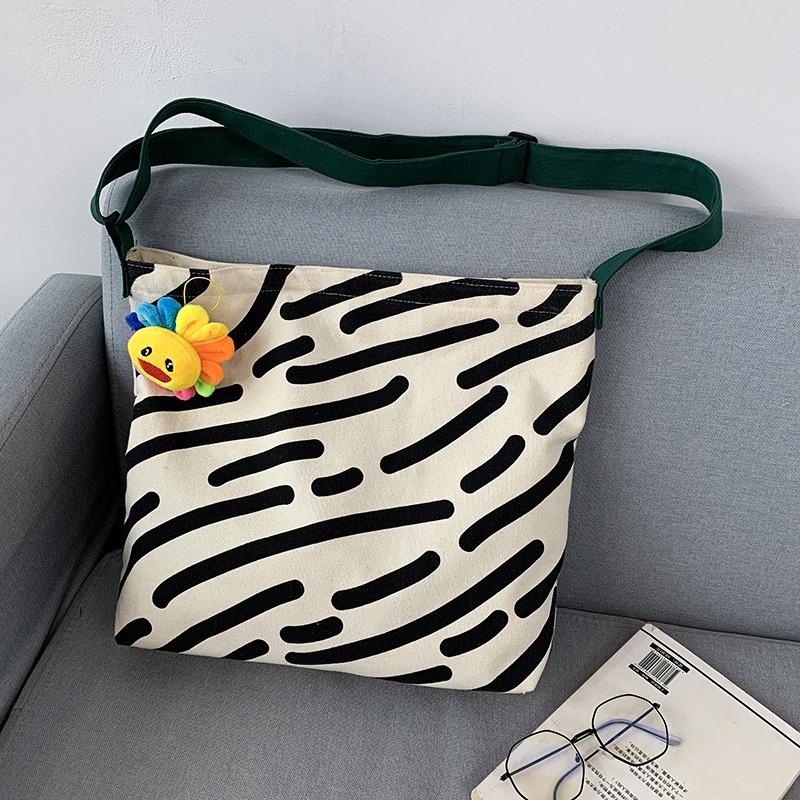 Slouchy Canvas Shoulder Bag for Women with Large Capacity
