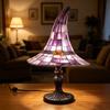 Buntglas Hexenhut Lampe, USB-betriebenes Nachtlicht, Handgefertigte Harz Buntglas Schreibtischlampe, Halloween Gothic Dekor für Schlafzimmer Bücherregal Büro