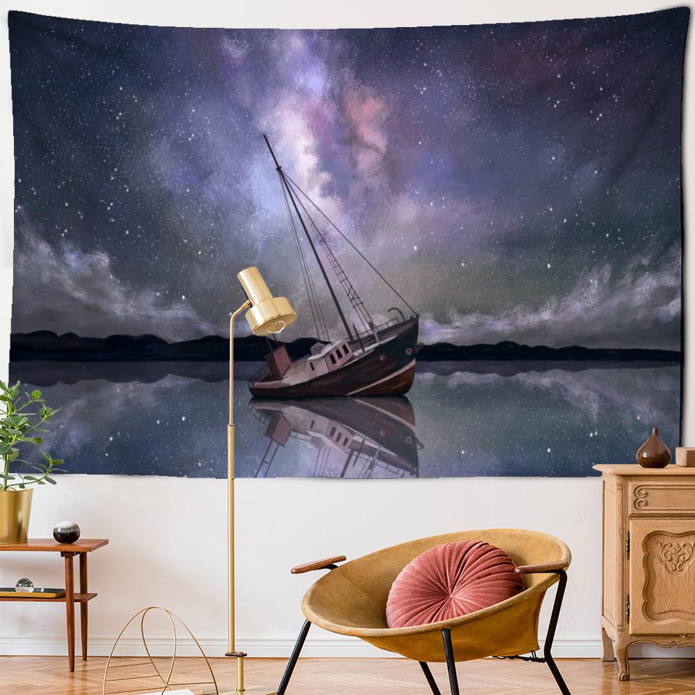 Science Fiction Oil Painting Tapestry Wall Hanging Bohemian Cartoon Hippie Psychedelic Carpet Art Room Home Decor