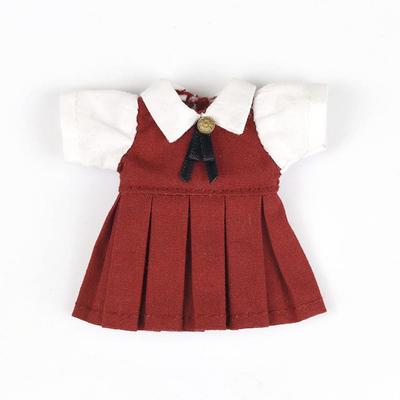 Obitsu 11 OB11 Size Outfit for Obitsu Doll 11cm Body, School Uniform, One-Piece Dress, Honor Student Style, Two Colors (Dark Red)