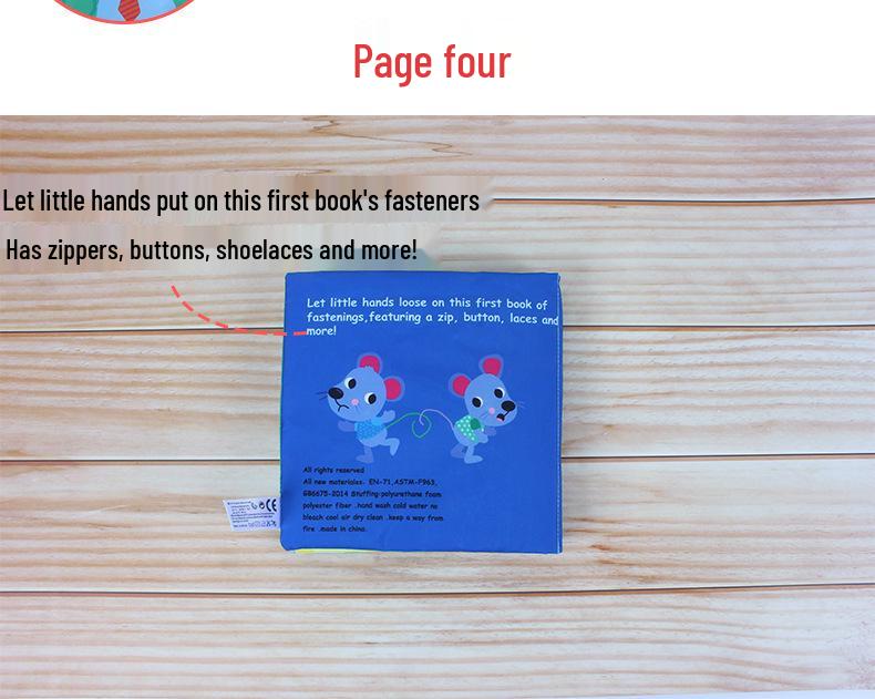 Multifunctional Tear-Proof Cloth Book: Educational Baby Rattle & Enlightenment Toy