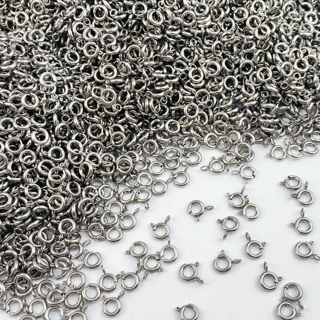 316 Stainless Steel Titanium Spring Buckle Necklace Chain with OT and Star Extension Accents