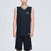 Li Ning Sports Basketball Series Logo Color Block Knitted Jersey Casual Sports Suit Men Suit Black AATP001-2