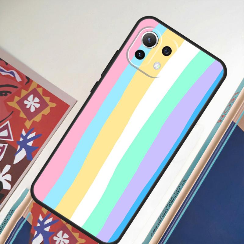 Colorful Rainbow Stripe For Xiaomi 11T 12T 13 Pro 12 11 Lite Phone Case For POCO F5 X5 Pro F4 X4 GT F3 M5 X3 Pro