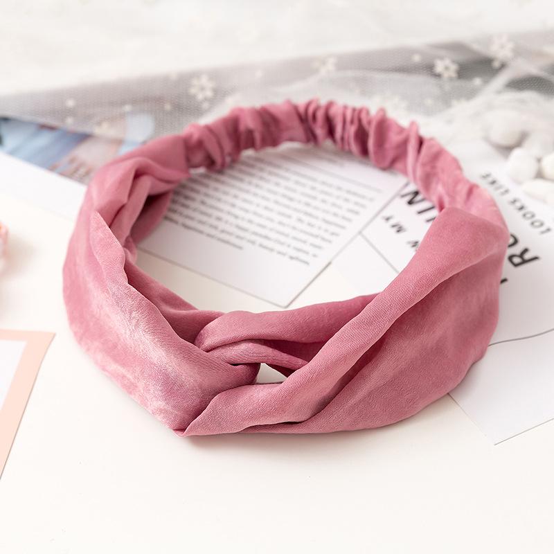 Fashion Women Girls Suede Hair Bands Solid Color Headbands Vintage Cross Turban Bandanas HairBands Hair Accessories