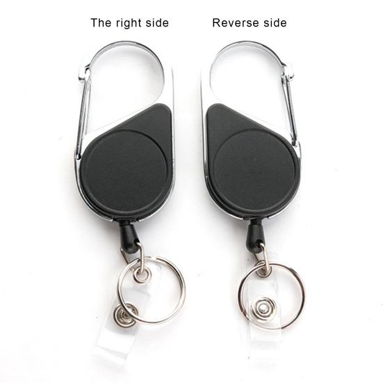 Retractable Keychain Heavy Duty Carabiner Key Chain Lightweight Impact Resistance Tactical ID Badge Reel Key Ring