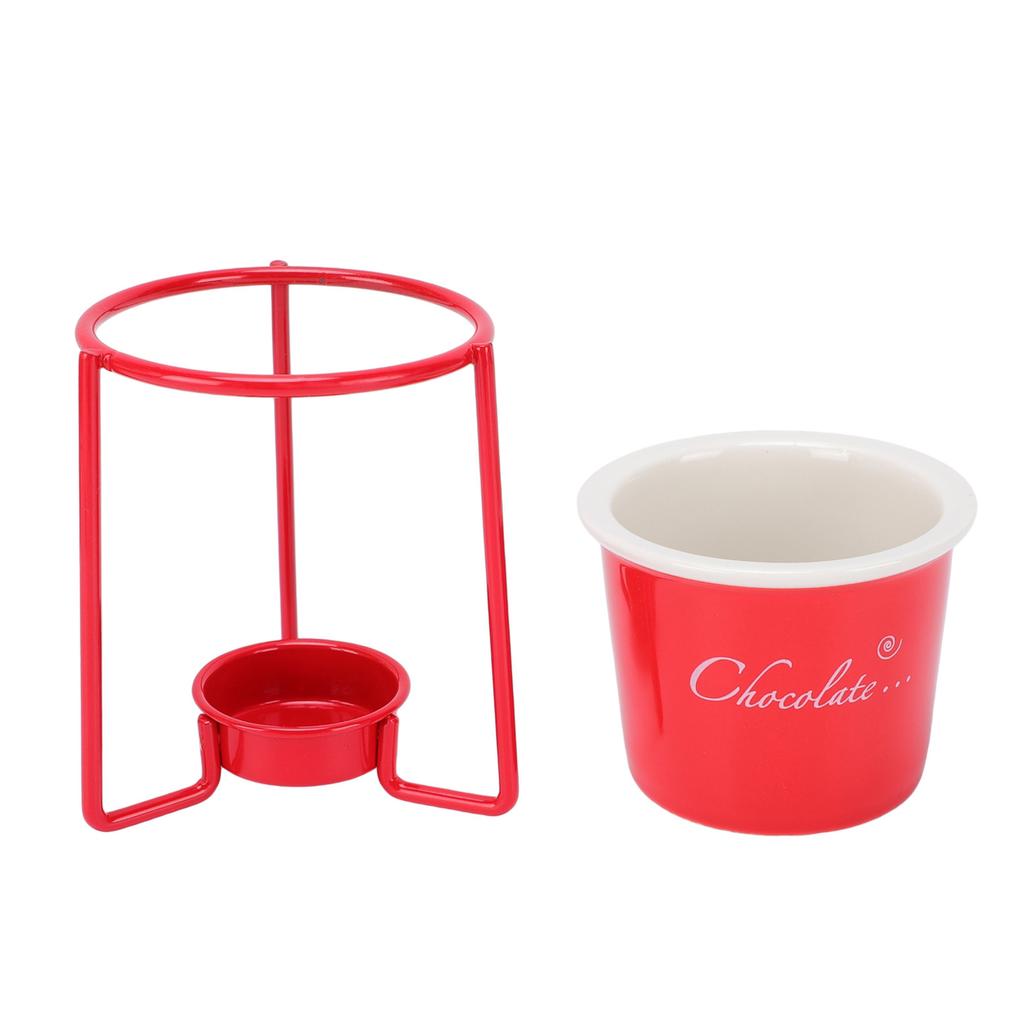 Juego de Tazas para Fondue de Chocolate Taza Multifuncional de Cerámica para Derretir Chocolate con Tenedores Soporte para Tazas para Dulces