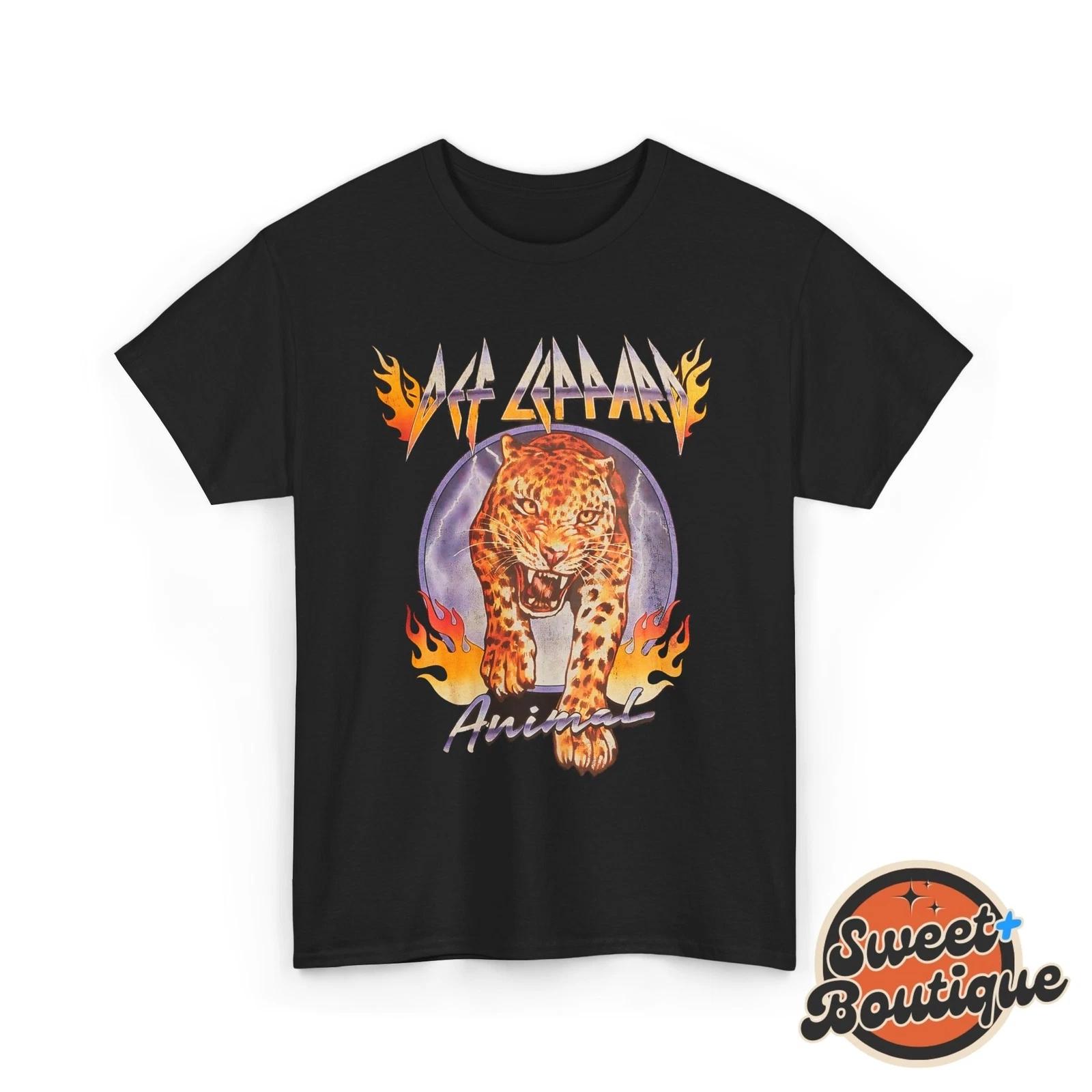 Def Leppard Retro Shirt, Def Leppard Rock Band Logo & Leopard Retro Style Shirt XL