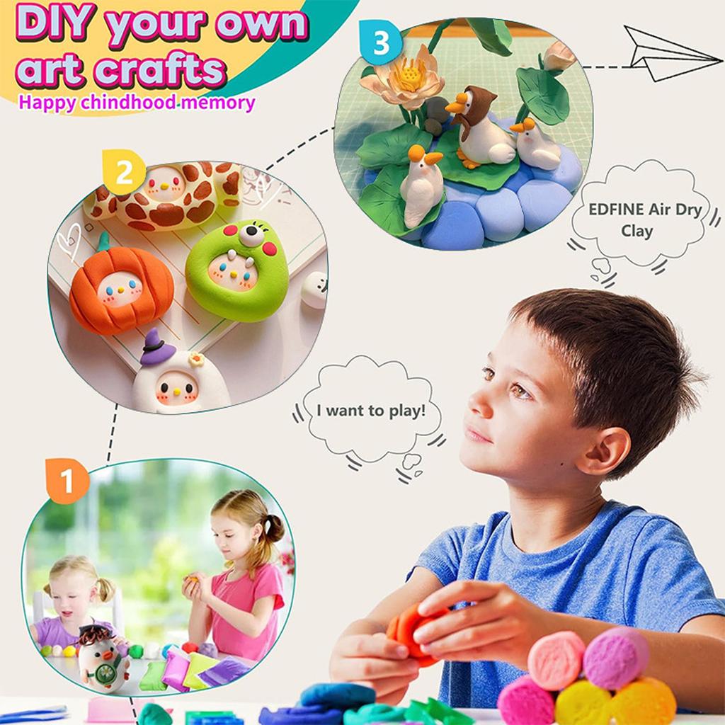 Ultra-light 36-color Modeling Set For Children, Including Playdough, Craft, And -drying Toys For DIY Projects.