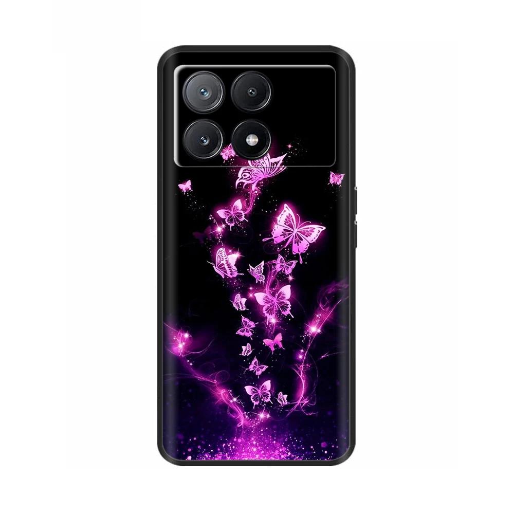 Poco X6 Case Phone Case Lovely Cat Coque Cover For Xiaomi Poco X6 Pro Poco X 6 Pro X6Pro Pocox6 Pro 5G Liquid Silicone Cases