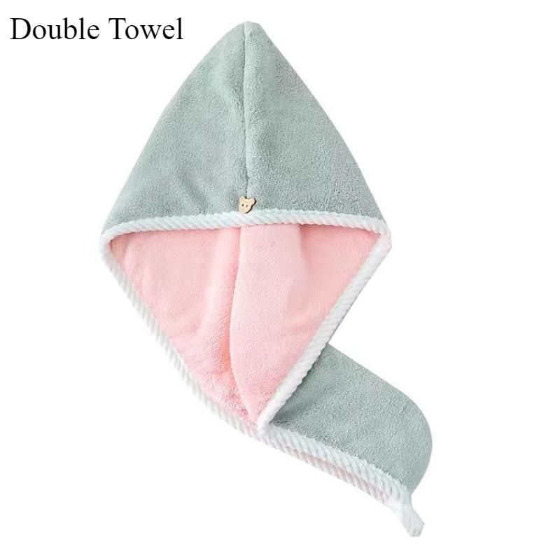 1pc Ultra-Absorbent Microfiber Hair Towel - Double-Layered, Quick-Dry Design - Ideal for Shower, Gym & Spa Use