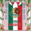 1pcs Mexican Lndependence Day Party Decor Door Cover Banner Eagle Snake Cactus Mexican Style Festival Party Porch Decor Backdrop
