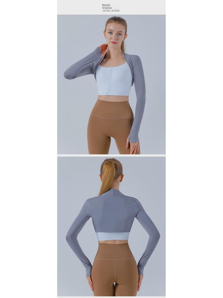 Women's Short Sleeve Thumbhole Yoga Top - Tight-Fit Sports Blouse/Shawl Fitness Waistcoat
