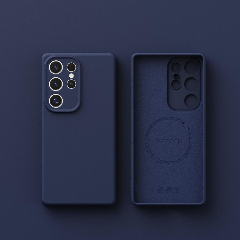 New Samsung S25ulta Liquid Silicone Suitable for S24 Soft Shell Magnetic S23u Full Inclusive Anti Fall Mobile Phone Case Simple